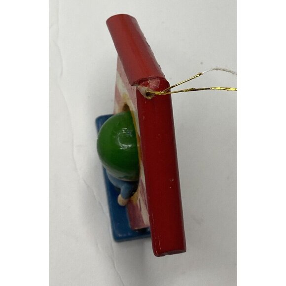 Vintage 1976 wood toy soldier Christmas ornament Taiwan Distressed Hand Painted - Picture 5 of 6